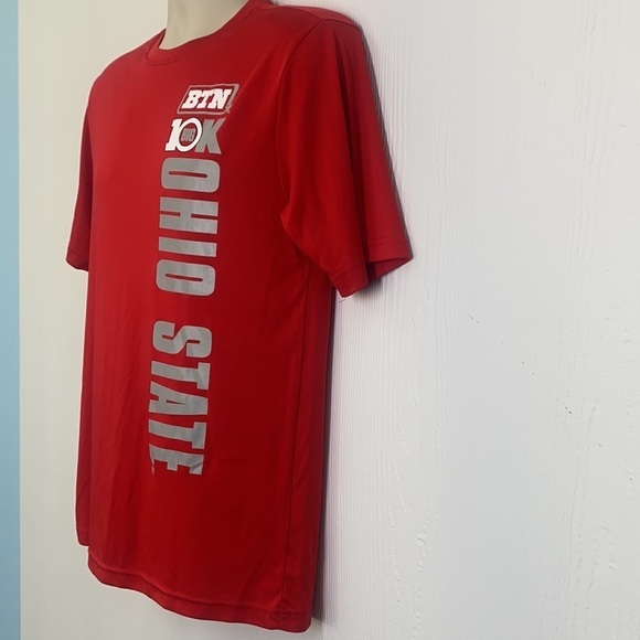 Sport Tek - Big 10 Ohio State Football Red and White Tee Shirt Size Small - Picture 7 of 12